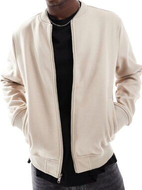 NWT Brave Soul  Santorin Sherpa-Lined Faux Wool Bomber Jacket - Men's Large